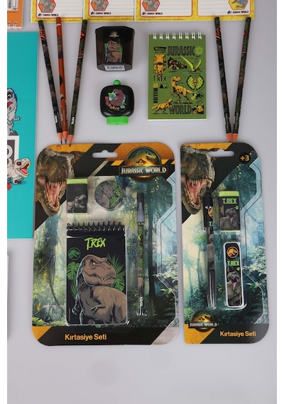 X Dekomus Lisanslı Jurassic World 27 Parça Kırtasiye Seti Çıkartmalı Boyama Kitabı,kurşun Kalem,silgi,uçlu Kalem Ve Uç Seti Diğer