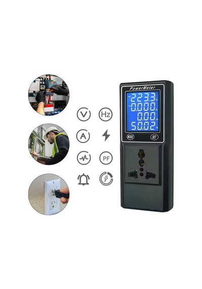 Powermaster Pm-26400 Volt Amper Watt Hz Güç Ölçer Dijital Ekranlı Powermeter
