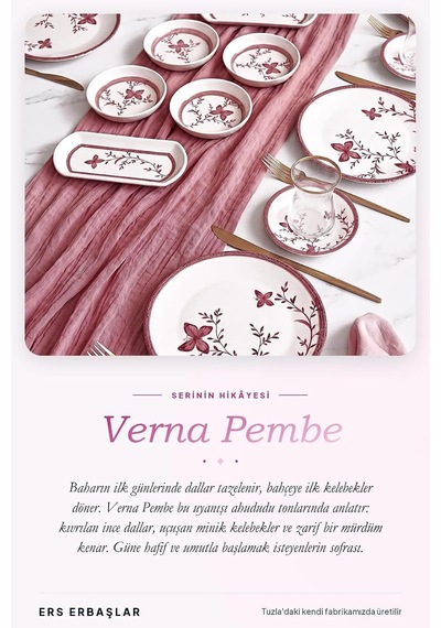 Verna Pembe 20 Parça 6 Kişilik Kahvaltı Takımı Diğer