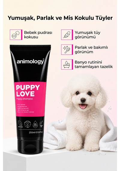 Animology Puppy Love Yavru Köpek Şampuanı 250 Ml - Bebek Pudrası Kokulu