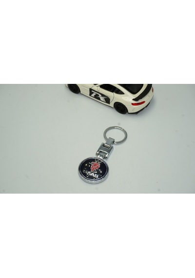 Dk Saab Logo Mavi Metal Çift Yön Anahtarlık