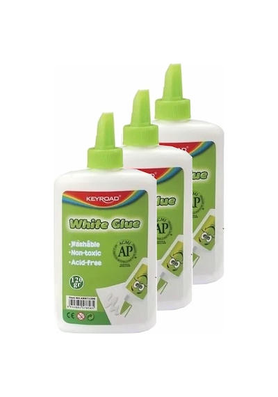 Beyaz Tutkal 120 Gr 3 Adet Keyroad Beyaz Mobilya Tutkalı 120 Gr Ahşap Tutkalı Su Bazlı Çok Amaçlı Beyaz Tutkal