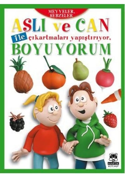 Aslı Ve Can İle Çıkartmaları Yapıştırıyor, Boyuyorum - Meyveler, Sebzeler - Ybve-752461