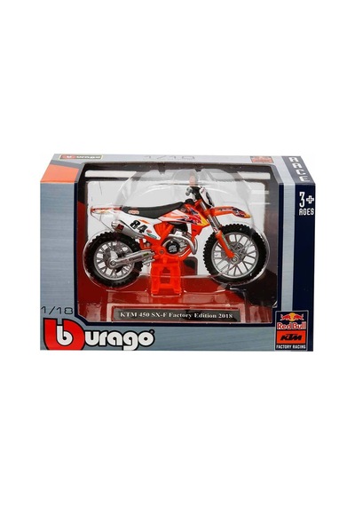 Bburago 1:18 Ktm 450 Sx-f Factory Edition 2018 Diecast Model Motosiklet Çok Renkli