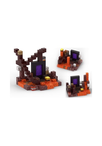 Minecraft Manyetik Portal Temalı Blok Oyuncak - 128 Parça
