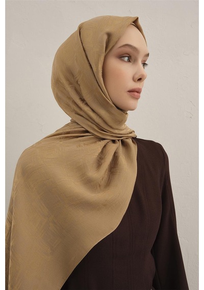 Armine Lyocell Naia Kare Monogram Şal 6 70 Camel