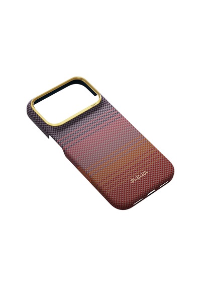 Apple Uyumlu Apple iPhone 18 Pro Kılıf M-safe Özellikli Aramid Fiber Sunset 2.0 California Dream Kapak Kırmızı-mor Kırmızı - Mor