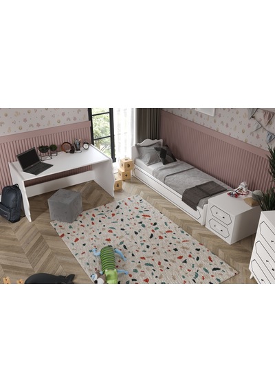 Hayal Modern Bebek Odası Takımı Beyaz - 3 Parçalı Tamamı 1. Kalit Beyaz