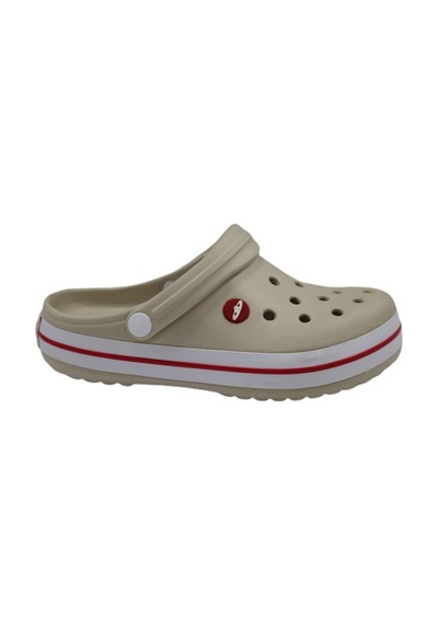 Akınalbella Akınal E195 Bej Beyaz Kırmızı (36-45) Unisex Sabo Terlik (488505589)