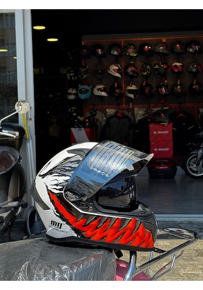Mts Fullface Kask Ece2206 Sertifikalı Güneş Vizörlü Beyaz
