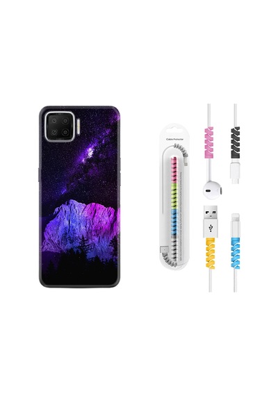 Oppo A73 Kılıf Kablo Koruyuculu Purple Mountain 1640