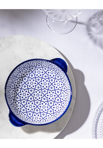 Reve Bleu Lucida Yuvarlak Tabak - 19 Cm - Mavi/beyaz 8684427225486 Çok Renkli