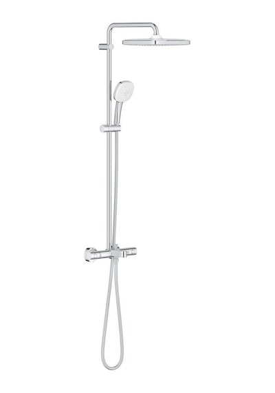 Grohe Tempesta System 250 Cube Duvara Monte Termostatik Bataryalı Duş Sistemi - 26975001 Gümüş