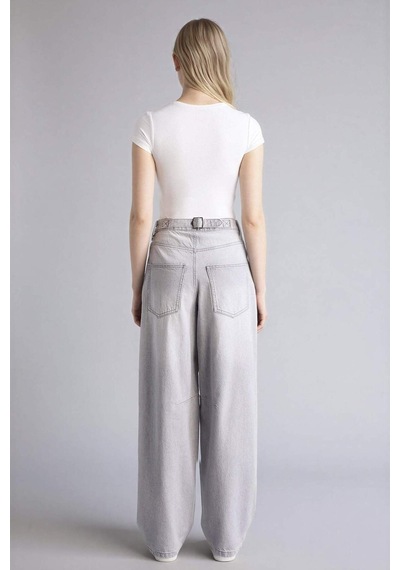 Defacto Baggy Fıt Yüksek Bel Jean Kar Yıkamalı Pantolon G4932ax26smnm55 Gri-nm55