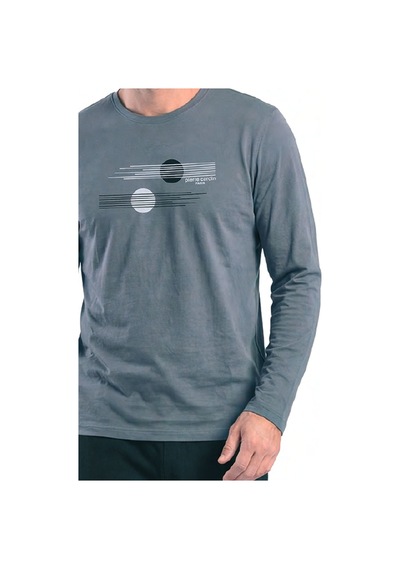 Pierre Cardin 6153 Erkek Uzun Kollu Bisiklet Yaka Pijama Takımı -gri