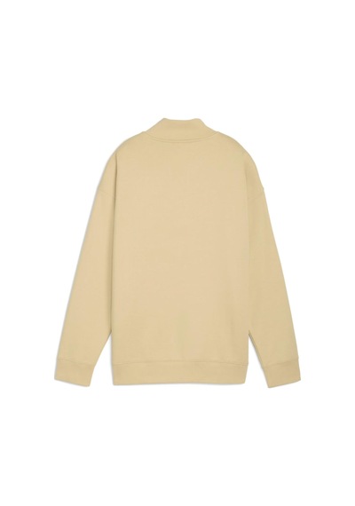 Puma Ess Scrıpt Half-zip Crew Kadın Sweatshirt Bej
