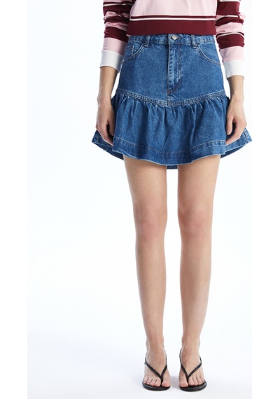 Lcw Vision İndigo Standart Fit Kadın Jean Mini Etek