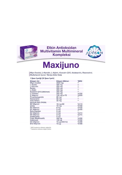 Acvison Maxijuno Kadınlara Özel Multivitamin-30 Saşe