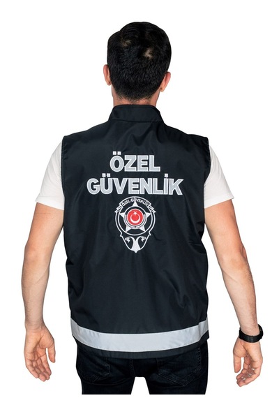 Safariavm Siyah Reflektörlü Özel Güvenlik Yeleği
