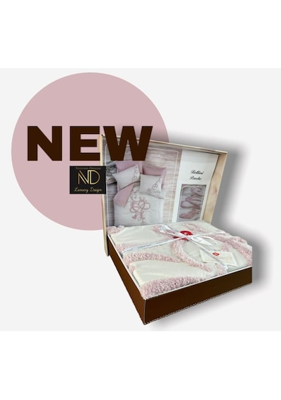 Cotton Box Puff Nakışlı Ranforce Çift Kişilik Anneler Günü Nevresim Takımı Bellini Pembe Çok Renkli