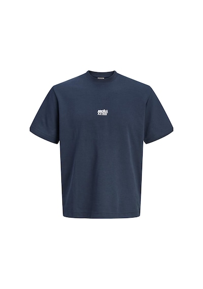 Jack & Jones Core Erkek Tişört Ön Baskılı Kısa Kollu Bisiklet Yaka Lacivert