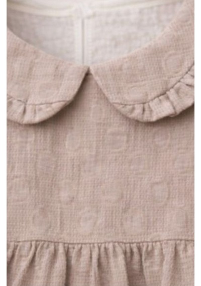 Baby Corner Bebe Yaka Fırfırlı Kız Bebek Elbise Kahverengi