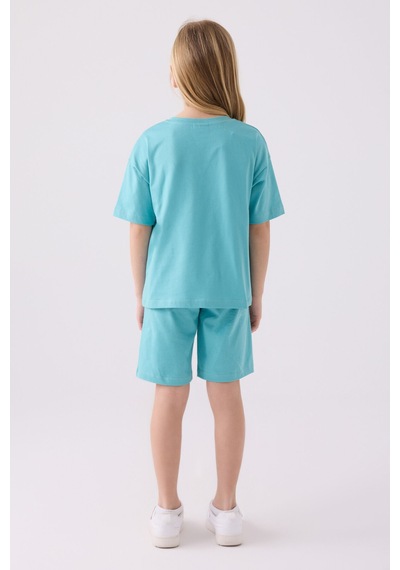 U.S. Polo Assn. U.s. Polo Assn Kız Çocuk Mavi Bermuda Takım Us1848-c-v11 Mavi