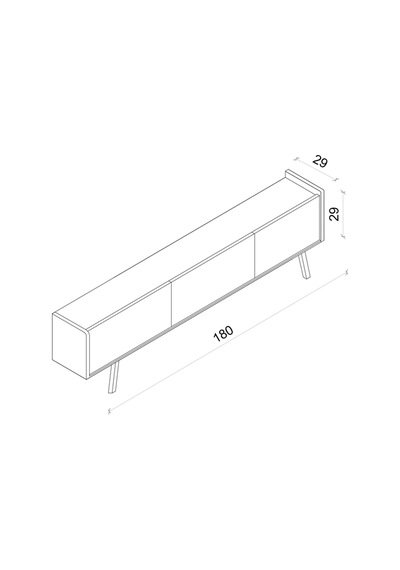 Spica Safir Meşe Rengi Mdf 3 Kapak Ahşap Ayaklı 180 Cm Tv Ünitesi