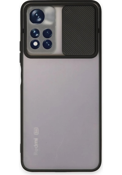 Newface Xiaomi Redmi Note 11t Kılıf Palm Buzlu Kamera Sürgülü Silikon Semeglbl - 98 - Siyah