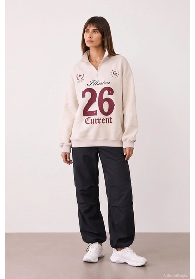 Quzu 27kswt02844 Sweatshirt Bej
