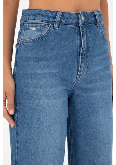 U.S. Polo Assn. Kadın Mavi Flare Cropped Fit Jean Pantolon 50282856-DN0022