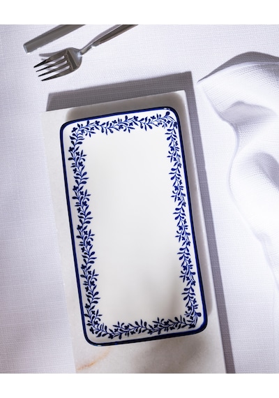 Madame Coco Reve Bleu Orva Dikdörtgen Tabak - 22 Cm - Mavi/beyaz 8684427225547 Çok Renkli