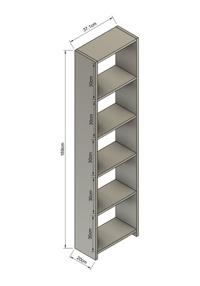 Uludağ 5 Raflı Kitaplık Dekoratif Kitaplık Modern Kitaplık-beyaz Beyaz