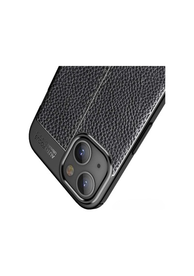 Apple Uyumlu iPhone 15 Ultra Darbe Emici Kamera Korumalı Deri Desenli Silikon Kılıf - Siyah