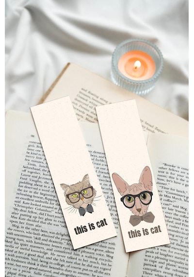 Kedi Köpek Hayvan Tasarım 10 Adet Kitap Ayraç Seti PYTKAYRAC45