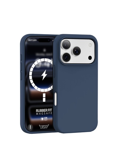 Buff Apple Uyumlu iPhone 18 Pro /17 Pro Magsafe Rubber Fit Kılıf Dark Blue Koyu Mavi