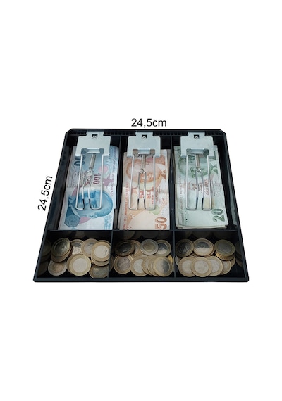 Plastik Çekmece İçi Para Düzenleyici 3 Banknotlu 24,5x24,5x3,5cm