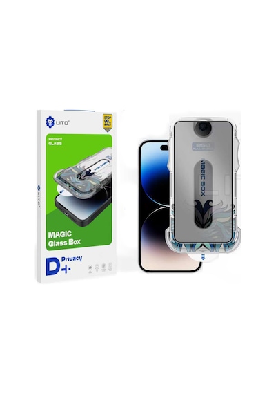 Lito D+ Apple Uyumlu iPhone 16 Plus Uygulama Aparatlı Privacy Ekran Koruyucu