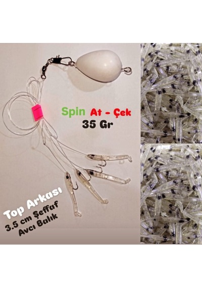 At-çek Spin Top Arkası 3,5 Cm 35 Gr Şeffaf Avcı Balık