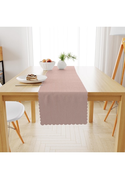 Soft Pembe Kadife Dokulu Runner 40x180