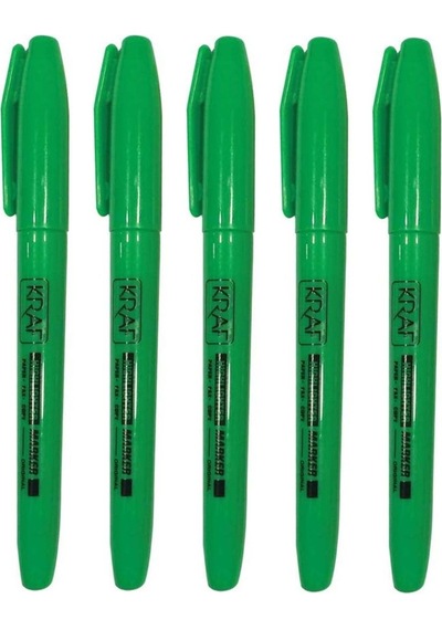 Kraf Fosforlu Kalem 2 Mm Uç No 340 Yeşil 5 Adet