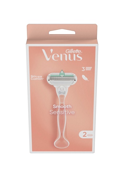 Gillette Venus Smooth Sensitive Tıraş Makinesi + Yedek Başlık 3 Adet