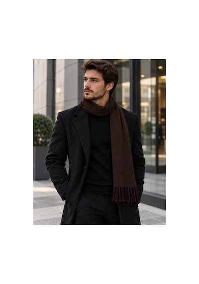 Aydincapqa Unisex Selanik Örgü Görünümlü Triko Atkı Püsküllü Kışlık Boyun Atkısı 165x20 Metalik - 944087051 Metalik