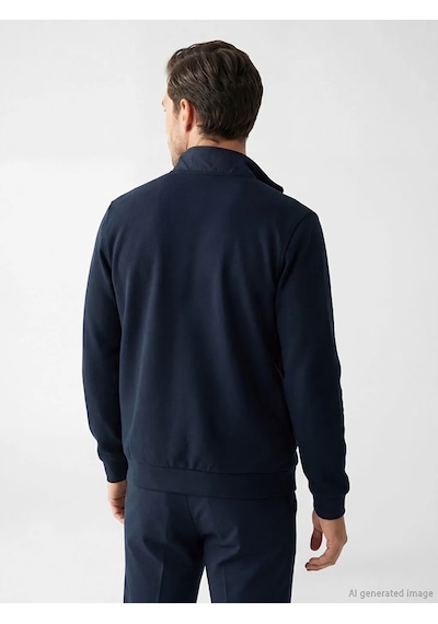 Lc Waikiki Lacivert Dik Yaka Erkek Fermuarlı Sweatshirt