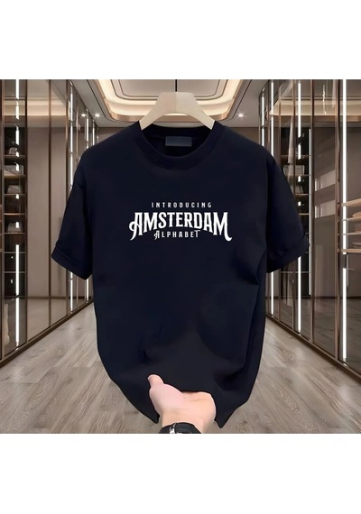 Startmore Amsterdam Baskılı Beyaz Erkek Siyah