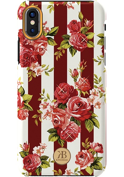 Kingxbar Apple Uyumlu iPhone Xs Max Çiçek Desenli Arka Koruma Kılıf - Şeffaf Şeffaf