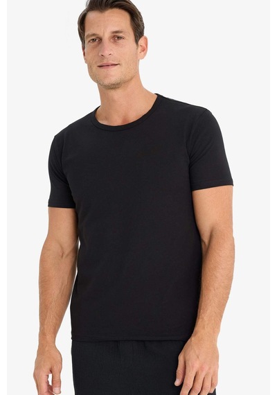 DeFacto Slim Fit Dar Kesim Bisiklet Yaka Kısa Kollu Üst L4885AZ25SPBK27