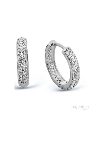 Argentum Concept - Zirkon Taşlı Gümüş Halka Küpe N11.14571