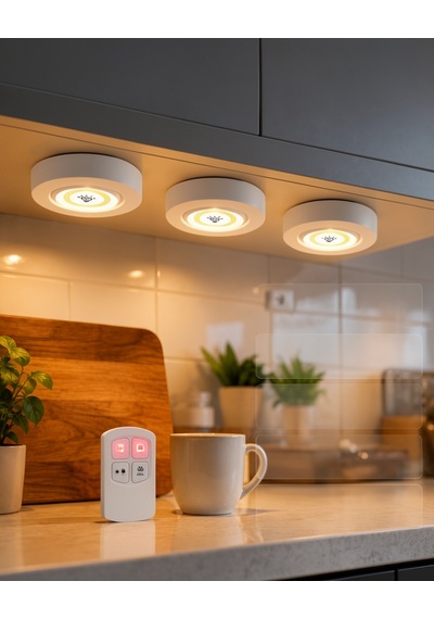 Kablosuz 3 Lü Uzaktan Kumandalı Led Spot Lamba Seti Diğer