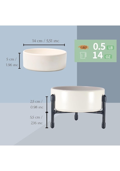 Evcil Hayvanlar İçin Seramik Mama-su Kabı Yüksekliği Ayarlanabilir Metal 3 Ayaklı Standı İle Sarı